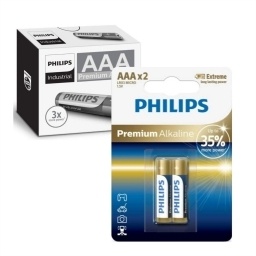 Pack de 12 blister de Pilas Premium alcalinas Philips AAA X 2 unidades NNET