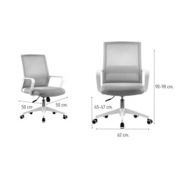 Silla de oficina Ryan grisblanco NNET