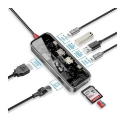 Hub Promate TransHub-Mini 8 en 1 USB-C 100 W