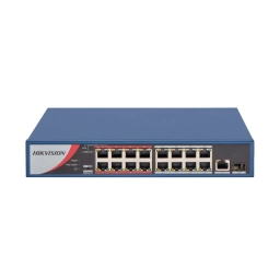 Switch PoE Hikvision Unmanaged 16 Puertos 10100Mbps