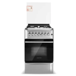 Cocina Combinada Smartlife 4 Hornallas con Grill Eléctrico Inox