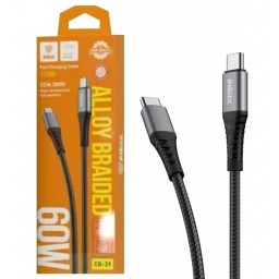 Cable Inkax USB-C 60w 1m negro