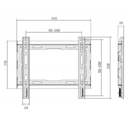 Soporte para TV lcd/led fijo perfil bajo hasta 43'' / 45kg
