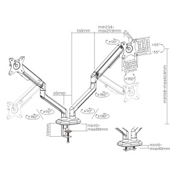 Soporte doble para monitor gaming hasta 32''