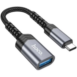 Adaptador Hoco UA24 USB-C A USB-A 3.0 Metal Grey