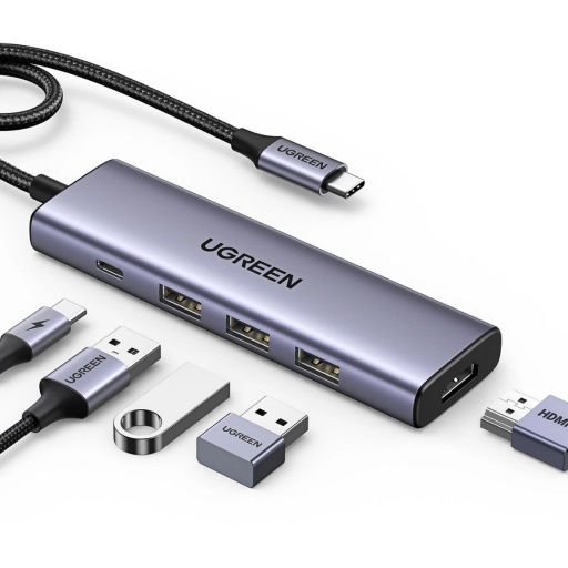 HUB UGREEN USBC A HDMI 3 USB PD POWER NNET