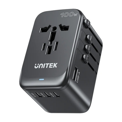 Cargador Universal Unitek 100W 4 USB-C PD 1 USB-A Viaje