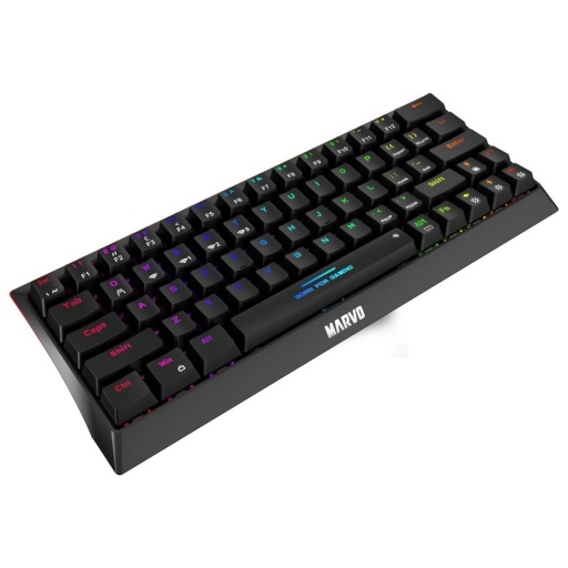 Teclado Gamer Marvo KG962W Mecnico 60% Switch Blue Espaol Negro