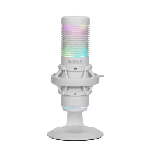 Micrfono Marvo MIC-07 USB RGB Blanco para Streaming