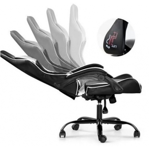 Silla Gamer Lumax ROM negro/blanco
