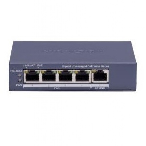 Switch PoE Hikvision 4 puertos gigabit 45w admin.