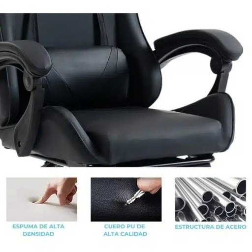 Silla Gamer ergon�mica con masajes y apoyapies negra