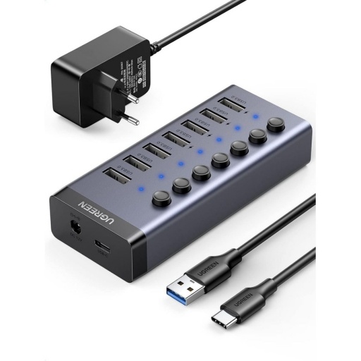 Hub Ugreen Usb-a 3.0/7 Puertos/5gbps