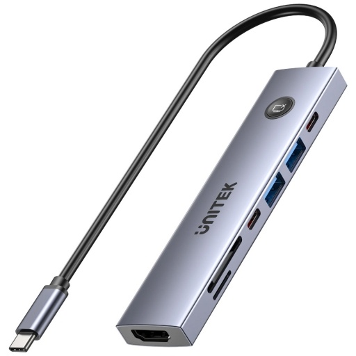 HUB USB-C Unitek 7 en 1 con bot�n screen on/off 