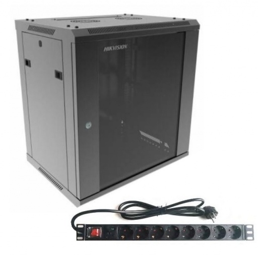 Rack Hikvision 12U + PDU de 8 puertos