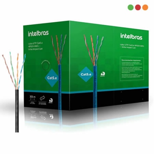 CABLE UTP | CAT5E | EXTERIOR | 305M | NEGRO | COBRE | INTELBRAS | IL5CPT