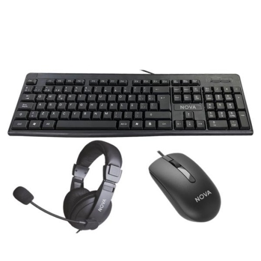 KIT TECLADO MOUSE AURICULAR NOVA