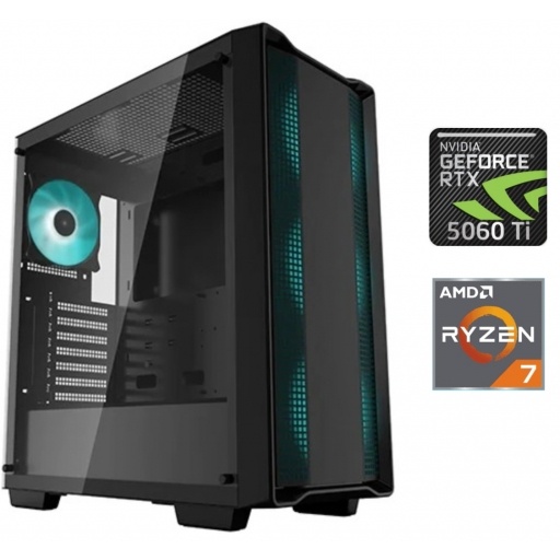 Equipo Gamer Ryzen 7 7700, 16GB, 1TB NVMe, RTX 5060Ti 8GB