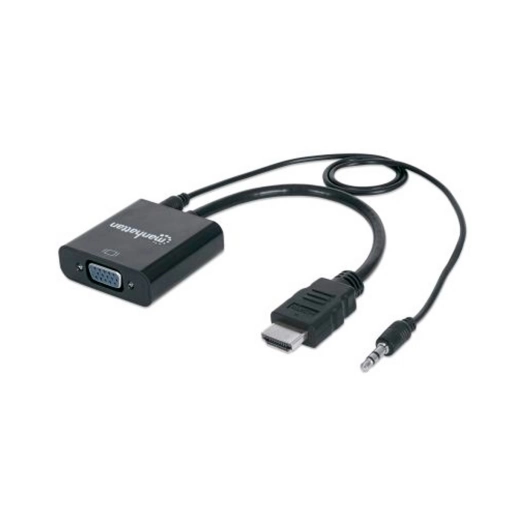 Adaptador Manhattan HDMI Macho a VGA Hembra Negro