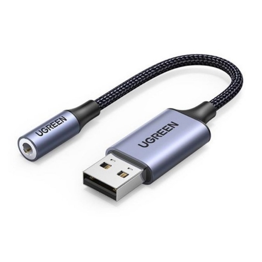 Adaptador Ugreen USB-a a Audio Jack 3,5 mm Gris