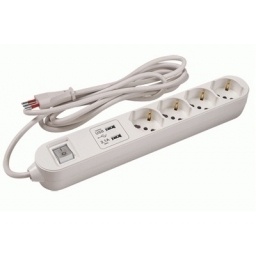 Alargue Conatel 3L 4 Schuko 3 metros Blanco Reforzado