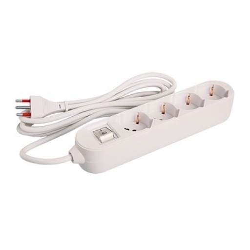 Alargue Conatel 3L 4 Schuko Ficha 3 metros Blanco
