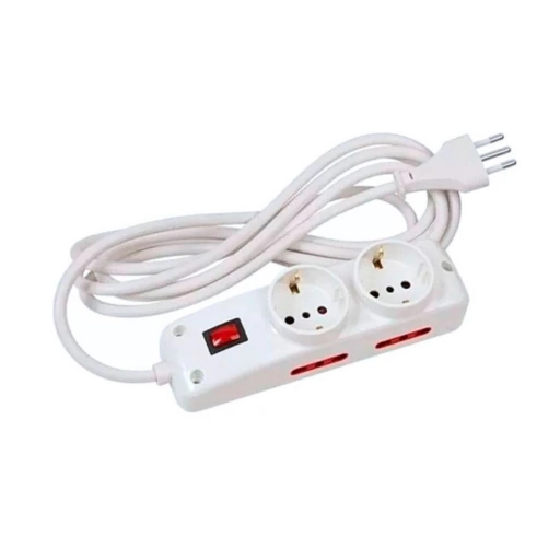 Alargue Conatel 4x3L 3 metros Blanco con 2 Tomacorrientes
