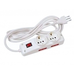 Alargue Conatel 5 metros 2 Schuko 4 Tomas 3L Blanco