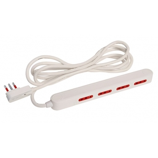 Alargue Conatel Angosto 3 metros 4 Tomas 3L Blanco