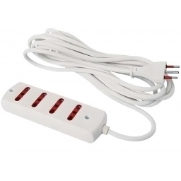 Alargue Conatel Ficha 3L 4 Bipaso 3 metros Blanco