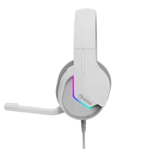 Auriculares Gamer Marvo H8618 Tactic 40 RGB Blanco