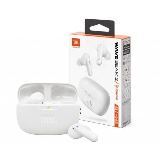 Auriculares JBL Wave Beam 2 Bluetooth Blancos con Estuche