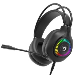 Auriculares Gamer Marvo H8325 Akari RGB 40 mm Negro