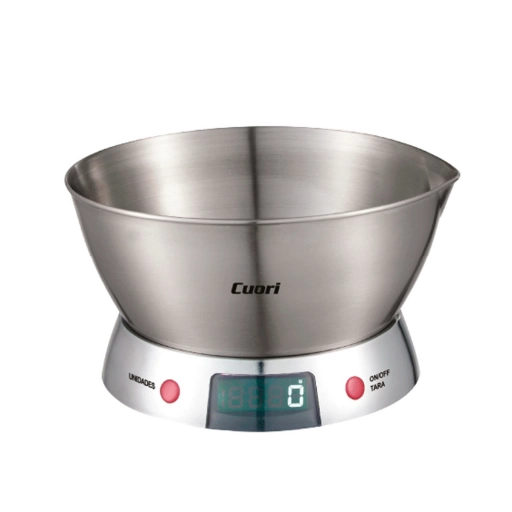 Balanza de Cocina Cuori 5 kg con Bowl Inoxidable Gris