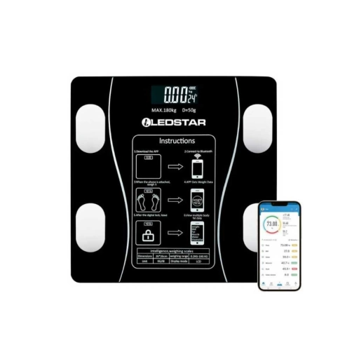 Balanza Digital Inteligente Ledstar Bluetooth con App 180 kg