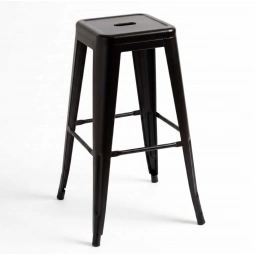 Banco Alto Tolix Unsi Furniture Negro Apilable Acero Galvanizado