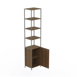 Biblioteca metro 1 Puerta 45x38x211cm Melamina Nogal