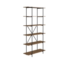 Biblioteca Versa Alta 90x33x180 Melamina Nogal