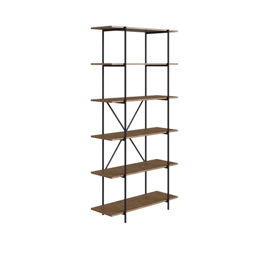 Biblioteca Versa Alta 90x33x180 Melamina Nogal