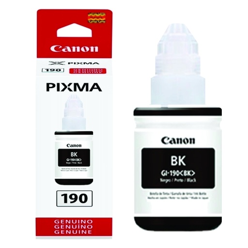 Botella de Tinta Canon GI-190 Negra Original 135 ml