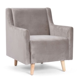 Butaca Durham Tapizada Vison con Patas de Madera