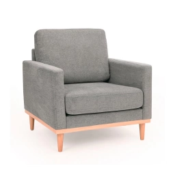 Butaca Unsi Furniture Taurus Cool Gris Madera y Espuma D26