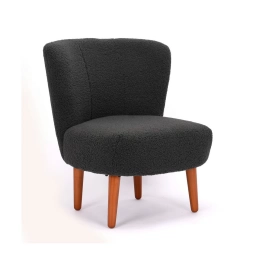 Butaca Unsi Zarina Gris Estructura de Madera y Tapizado
