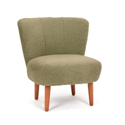 Butaca Unsi Zarina Verde Estructura de Madera y Tapizado
