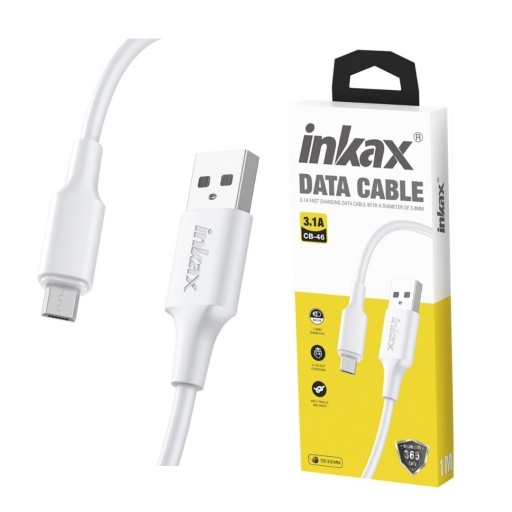 Cable Inkax USB a Micro USB de 3,1 a y 3 m Blanco