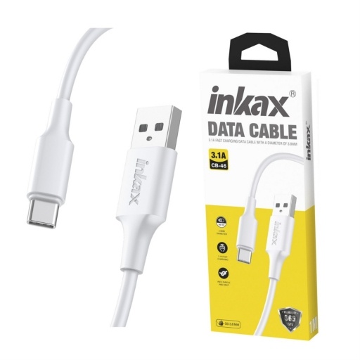 Cable Inkax USB a USB-C 3,1 a de 3 m Color Blanco