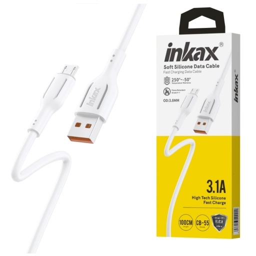 Cable Inkax USB a Micro USB 3,1 a de 1 m Blanco