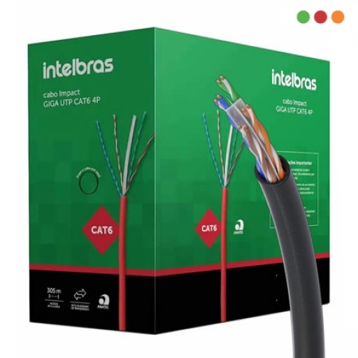 Cable UTP Intelbras IG6CPR Cat6 Exterior 305 m Negro