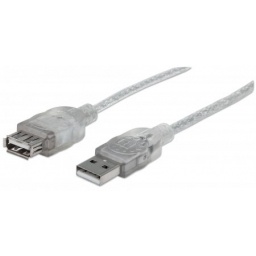 Cable Extensi�n USB Manhattan 1,8 m Negro a Macho Hembra