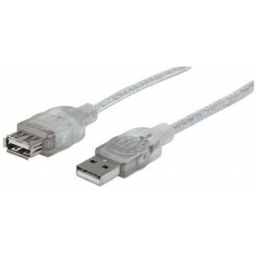 Cable Extensi�n USB Manhattan 1,8 m Negro a Macho Hembra